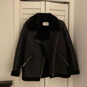 Zara Moto jacket, fur lined